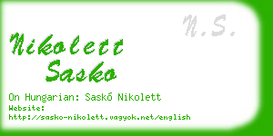 nikolett sasko business card