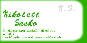 nikolett sasko business card